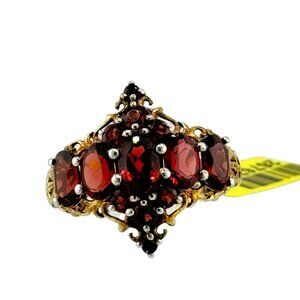 New With Tags Chuck Clemency Sterling Silver Garnet Ring Size 10 Designer Large
